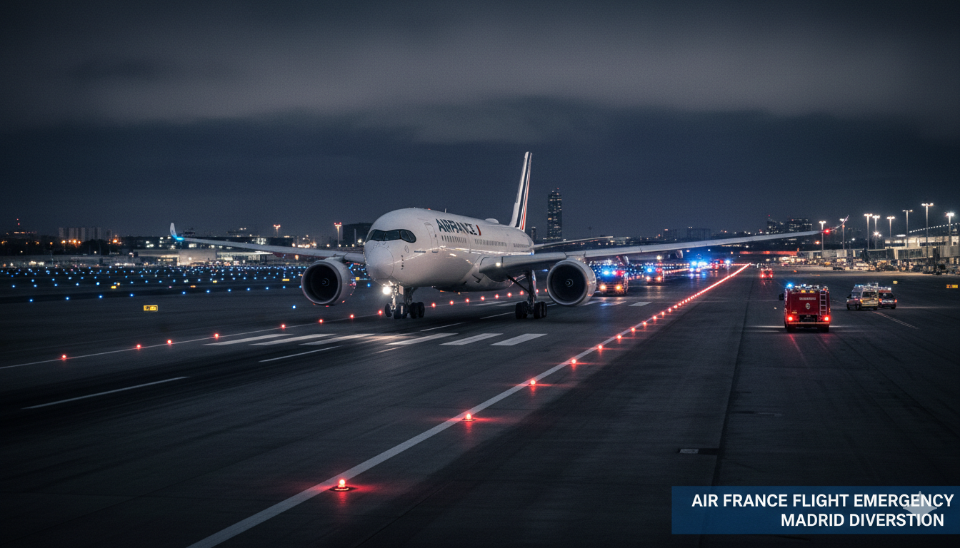 Air France Flight Emergency Madrid Diversion